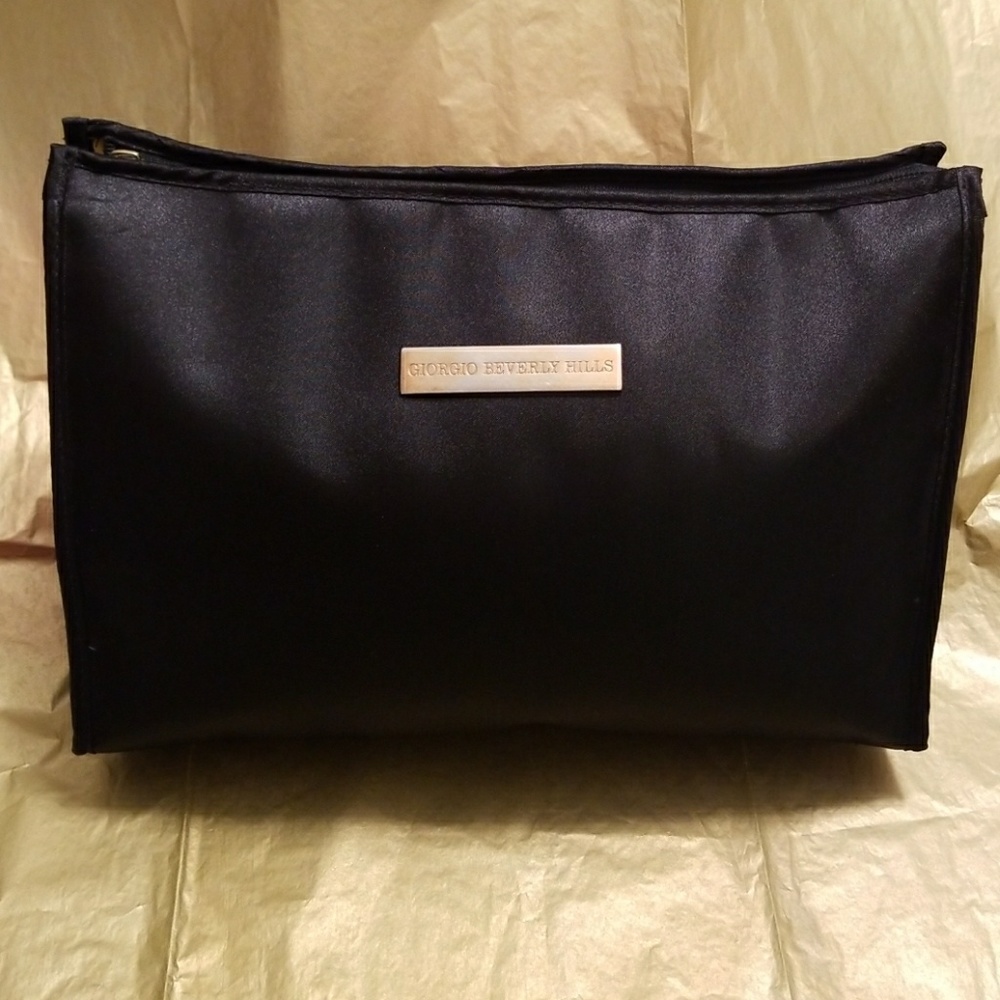 Giorgio Beverly Hills Black Satin Clutch Purse